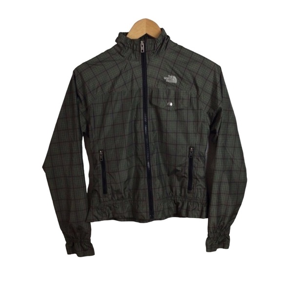 𝅺the North face rain jacket windbreaker fall splash coat summer XS brown green - Picture 1 of 11